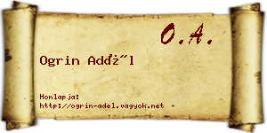 Ogrin Adél névjegykártya